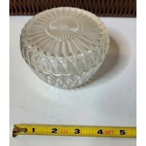 Covered Candy Trinket Dish Cut Crystal Glass Made In France Vintage
